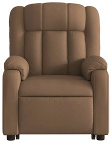 Poltrona reclinável massagens tecido castanho