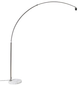 Lâmpada de arco aço base mármore branco ajustável - XXL Moderno