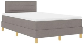 Cama Box Spring com Colchão e LED Taupe 120x200 cm Tecido
