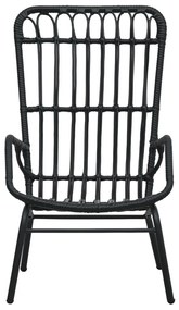Cadeira de jardim vime PE preto