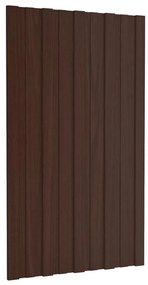 Painéis de telhado 36 pcs 80x45 cm aço galvanizado castanho