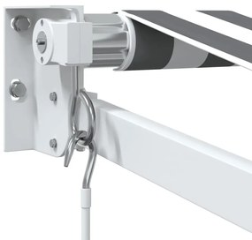Toldo retrátil 3,5x2,5 m tecido e alumínio antracite e branco
