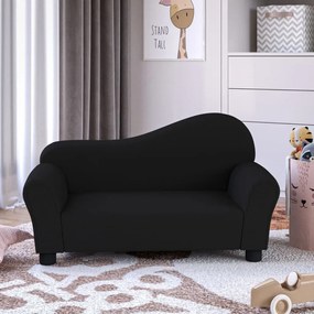 vidaXL Sofá infantil tecido preto