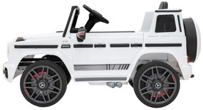 Carro elétrico para Crianças 12V Mercedes G63 Rodas de EVA, Assento de couro Branco