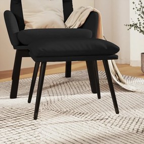 vidaXL Apoio de pés tecido de microfibra 45x30x35 cm preto
