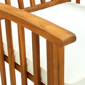 Cadeiras de jantar p/ jardim 3 pcs c/ almofadões acácia maciça
