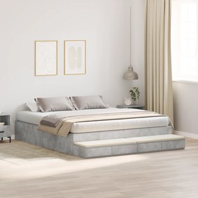Estrado de Cama Cinza Concreto 200x200 cm