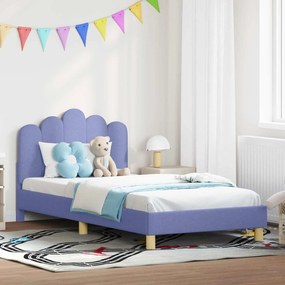 vidaXL Estrutura de Cama Infantil com Cabeceira Azul Jeans 90 x 190 cm