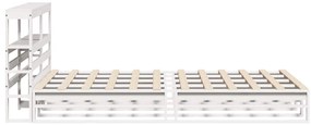 Cama sem colchão 140x190 cm madeira de pinho maciça branco