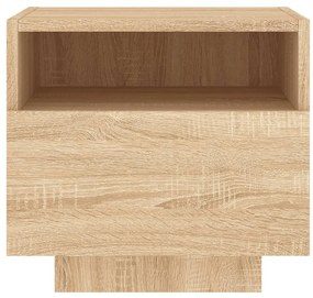 Mesa de cabeceira com luzes LED 40x39x37 cm carvalho sonoma