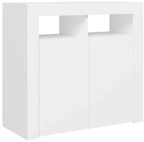 Aparador com luzes LED 80x35x75 cm branco