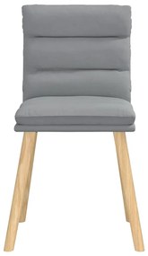 Cadeiras de jantar 6 pcs tecido cinzento-claro