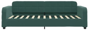 Sofá-cama com colchão 80x200 cm veludo verde-escuro