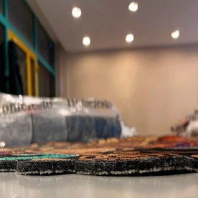 Tapete Torino – 40x60 cm – Cinzento, Castanho, Branco e Preto