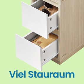 Conjunto de 2 mesas de cabeceira 30 x 25 x 65 cm bege + branco