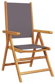 Cadeiras jardim reclin. 8 pcs tecido/madeira maciça antracite
