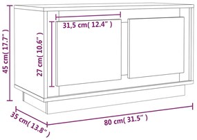 Móvel de TV 80x35x45 cm derivados de madeira branco