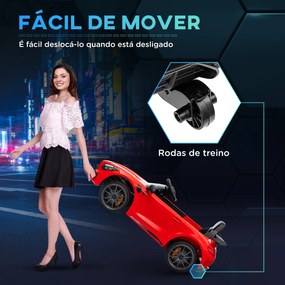 Carro Elétrico para Crianças Carro Mercedes-Benz AMG GTR com Bateria 12V Faróis  Buzina e Música 108x67x46 cm Vermelho