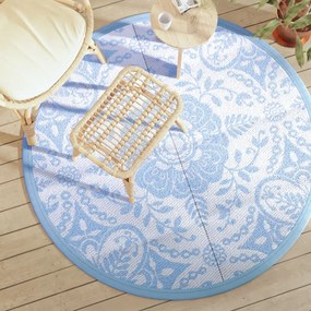 Tapete de exterior Ø160 cm ARAKIL PP azul-bebé
