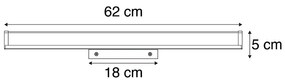 LED Candeeiro de parede de banheiro moderno aço 62 cm IP44 - Cascada Moderno