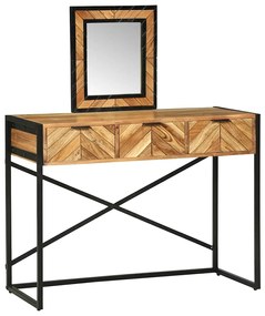 Mesa de Canto com Espelho 100x40x120 cm Madeira Sólida Acácia
