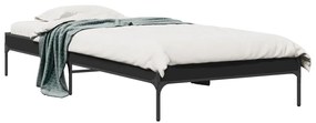 Estrutura de cama 90x190 cm derivados de madeira e metal preto