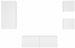 4 pcs móveis de parede para TV com luzes LED branco