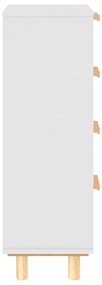 Aparador 40x30x90 cm madeira pinho maciça/vime natural branco
