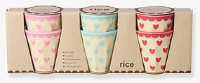 Mini-copos FAVORITE HEARTS conjunto de 6 80 ml para crianças rice multicolor