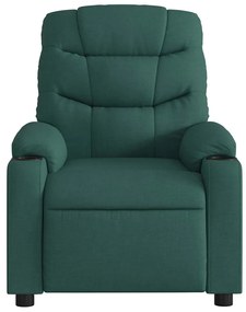 Poltrona reclinável de massagens elétrica tecido verde-escuro