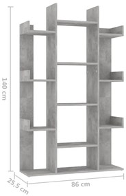 Estante 86x25,5x140 cm derivados de madeira cinzento-cimento