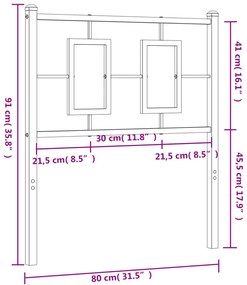 Cabeceira de cama 75 cm metal branco