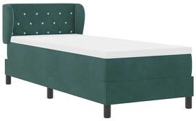 Cama Box Spring vidaXL com Colchão Verde Escuro 80x200 cm em Veludo