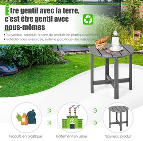 Mesa lateral com material resistente às intempéries para pátio/varanda/jardim - Branco