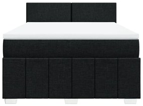 Cama com molas/colchão 140x200 cm tecido preto