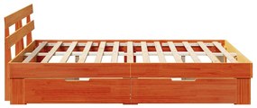 Estrutura da Cama Castanho-mel 150 x 200 cm Madeira Sólida