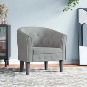 vidaXL Poltrona veludo cinzento-claro
