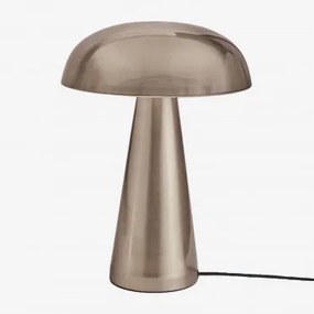Candeeiro De Mesa De Ferro Galina ↑35 Cm Cinza Aço - Sklum