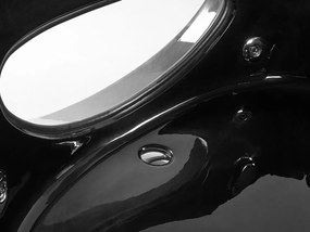 Banheira de hidromassagem de canto em acrílico preto com LED 190 x 150 cm TOCOA Beliani