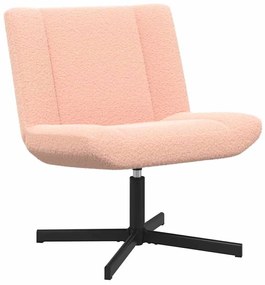 Cadeira de Acento Rosa Bebé Poliéster, Metal Padrão Giratória