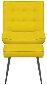 Cadeira de relaxamento com banco em veludo amarelo
