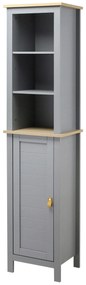 Kleankin Armário de banheiro alto móvel de coluna estreita com 1 porta de prateleira ajustável e 3 compartimentos abertos | Aosom Portugal