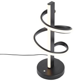 Candeeiro de Mesa de Design Preto Incl. LED Regulável - Rolla Moderno