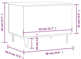 Mesa centro 60x44,5x45 cm derivados de madeira branco brilhante