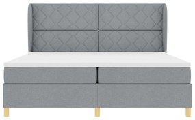Cama Box Spring com Colchão cinza claro 200x200 cm tecido