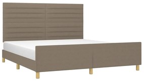 Cama sem colchão 160x200 cm tecido castanho-acinzentado