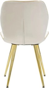 CONJUNTO 2 CADEIRAS 46X58X77 CM CREME E DOURADO