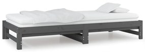 Sofá-cama de puxar 2x(80x200) cm pinho maciço cinza