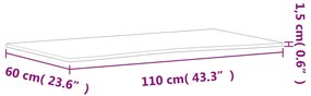 Tampo de secretária 110x(55-60)x1,5 cm madeira de faia maciça