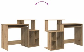 mesa com Armazenamento Carvalho Artesanal 120.5x44x88.5 cm Madeira Der